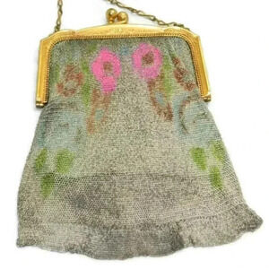 WHITING & DAVIS Gold Tone Fine Metal Mesh Colored
